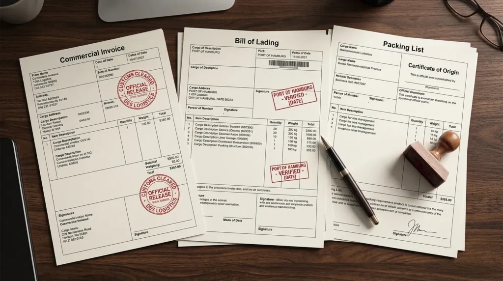 Shipping documents required by a custom clearance agent in Dubai