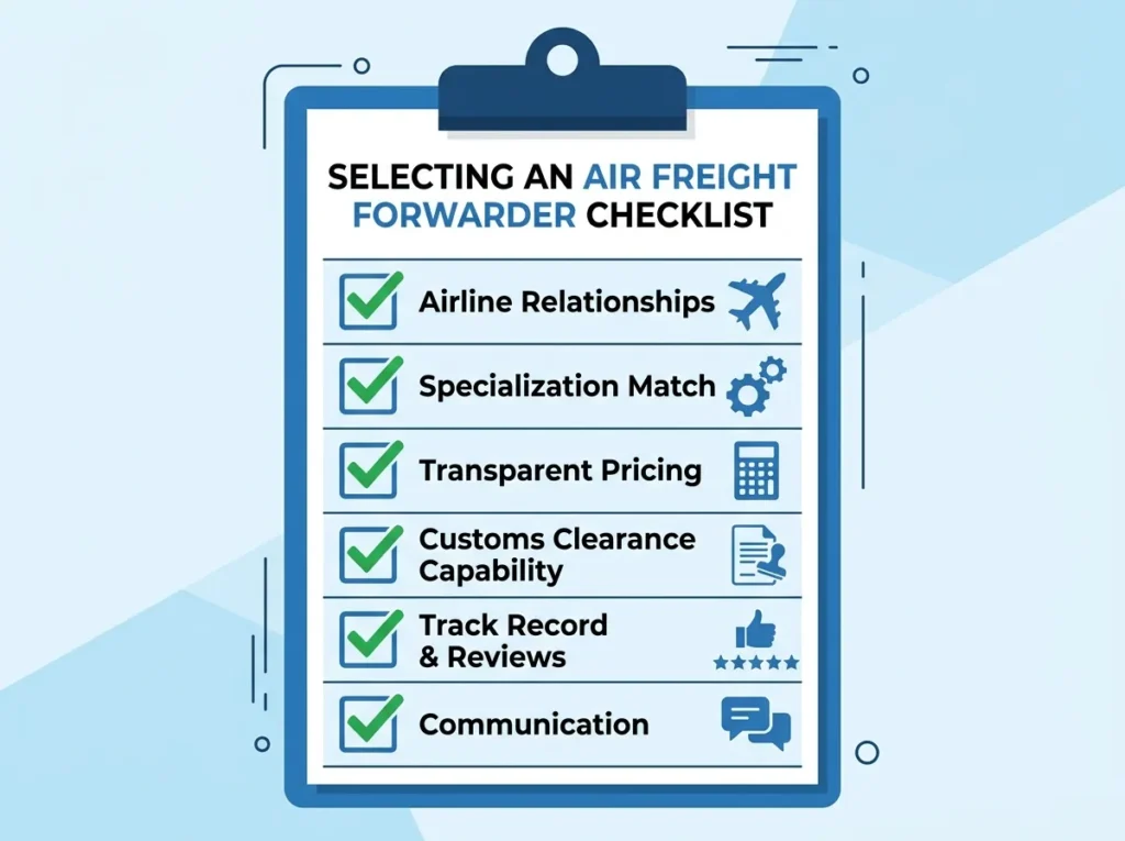 Checklist for choosing an air cargo provider