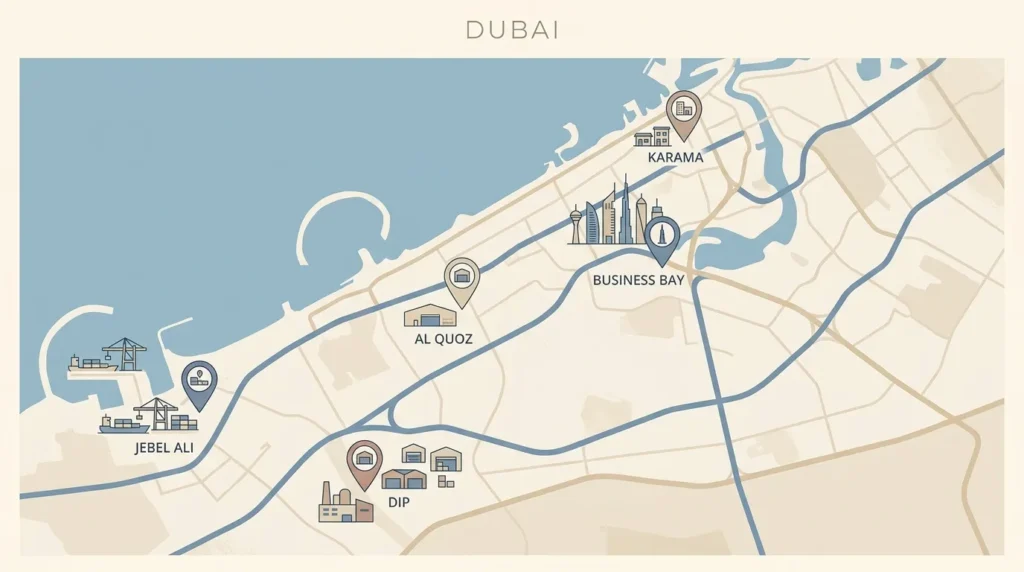 Logistics companies near me in Business Bay, Al Quoz, Karama, Jebel Ali and DIP
