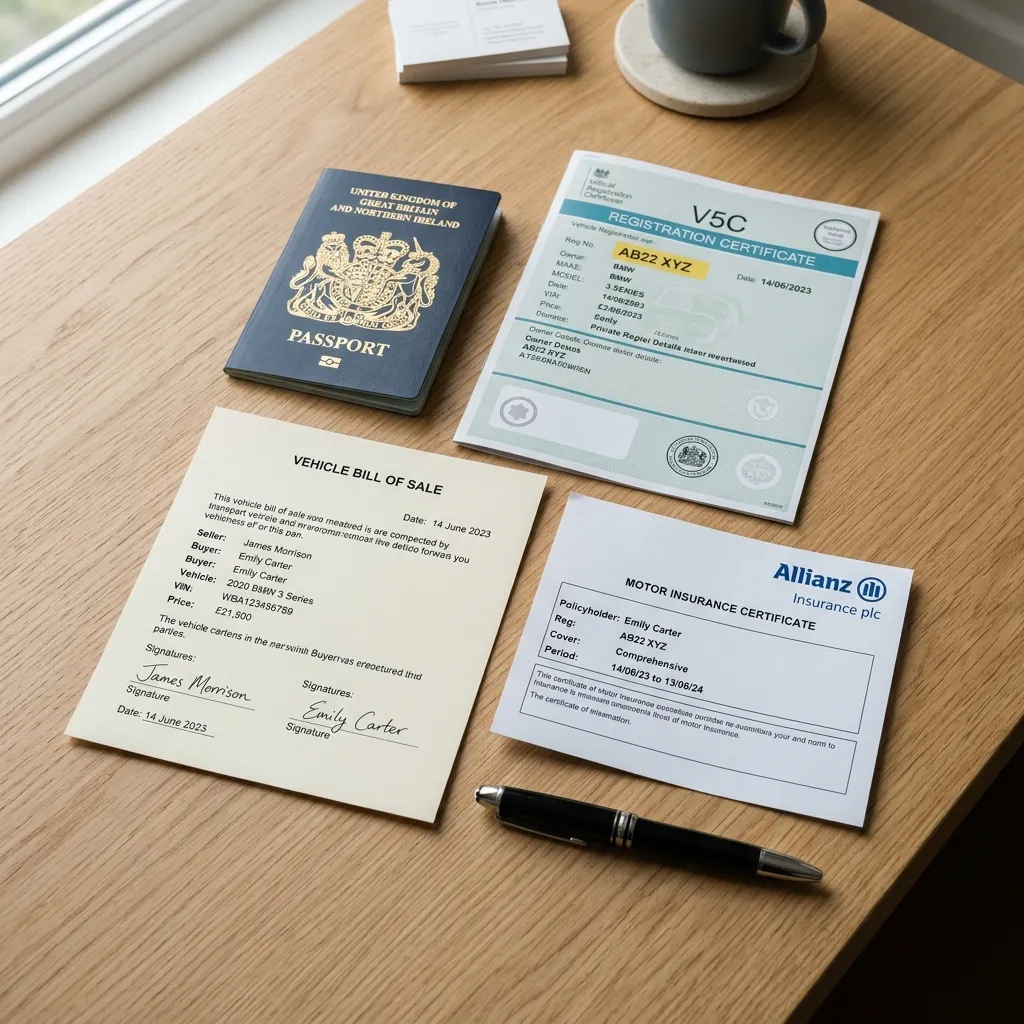 Dutch passport and customs export declaration for vehicle shipment